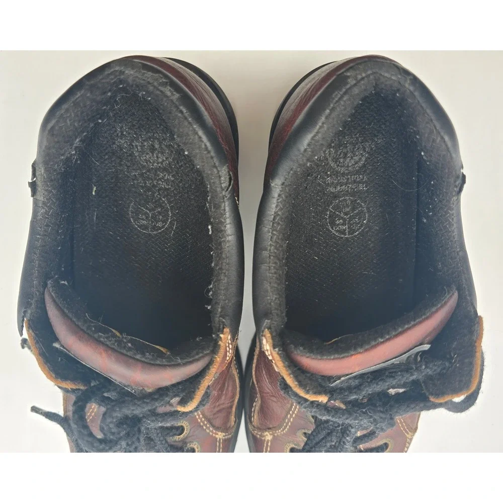 Dr. Martens 7A12 Steel Toe Work Shoes Mens 11 Brown Leather Low Top Boots Y2K